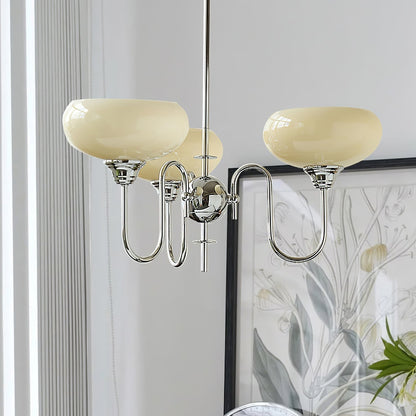 Exquisite glass and metal chandelier – Elevate your space with timeless sophistication