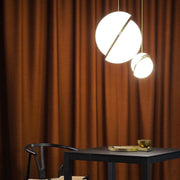 Crescent moon-shaped LED chandelier – Contemporary chic in acrylic and brass finish