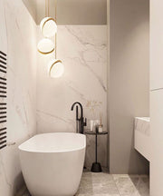 Crescent moon-shaped LED chandelier – Contemporary chic in acrylic and brass finish
