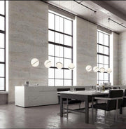Crescent moon-shaped LED chandelier – Contemporary chic in acrylic and brass finish