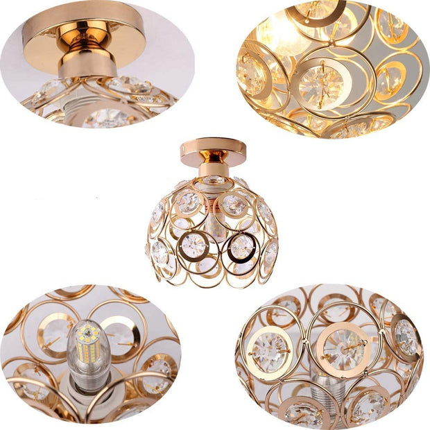 Luxurious gold hallway chandelier – elegant crystal and gold chandelier to enhance your decor