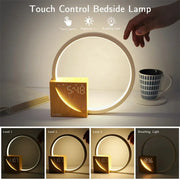 Elegant wooden touch control alarm clock lamp – Chic night light for your space