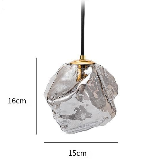 Copper and glass Lava finish – Modern and chic LED pendant light for elegant interiors