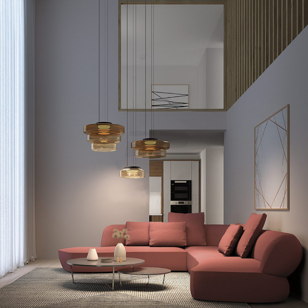 Superb glass pendant lamp in the shape of a moon – Chic and versatile indoor lighting