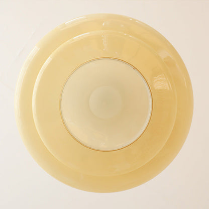 Suspension en verre crème-jaune Bauhaus – Une fusion chic de charme vintage et de style contemporain