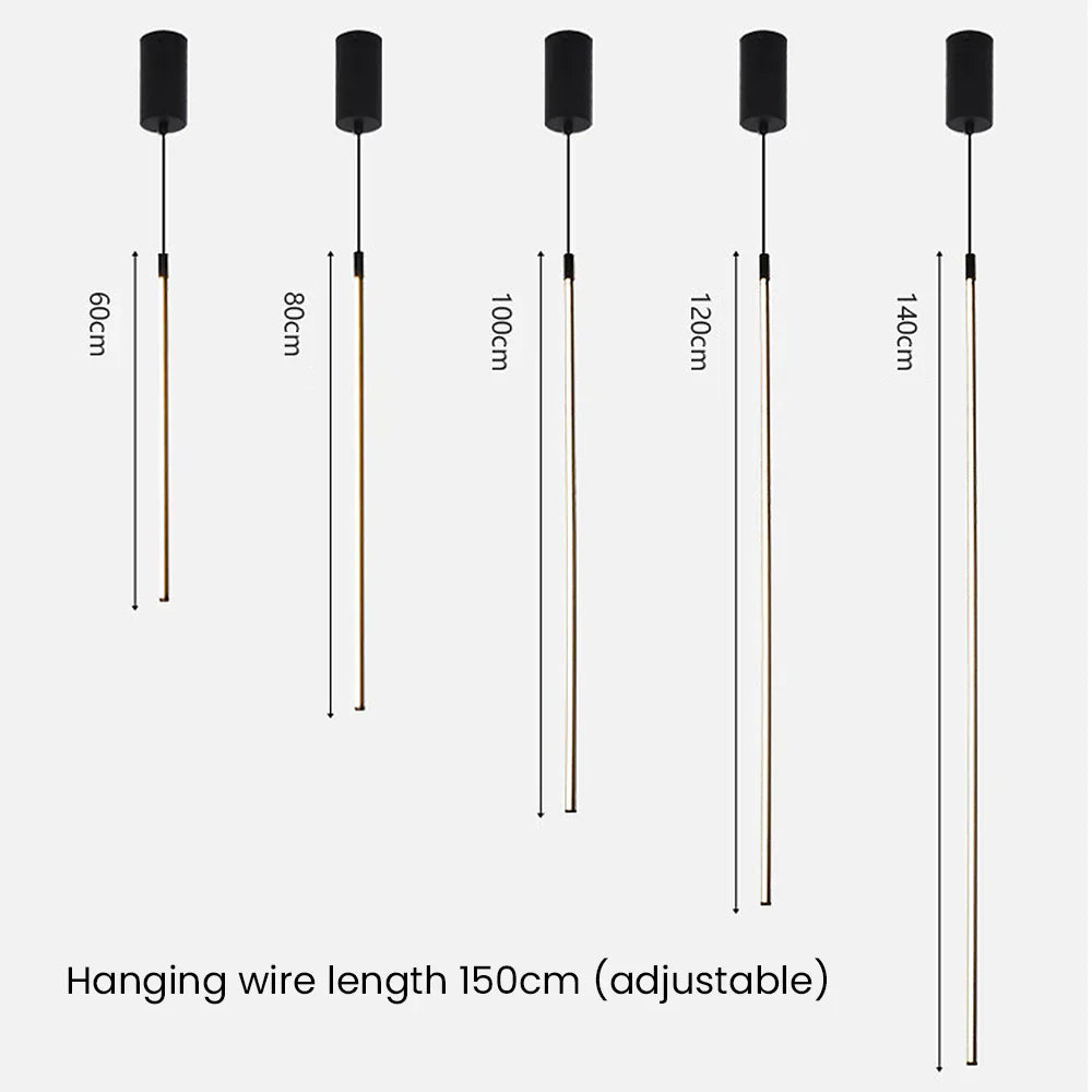 Suspension LED Longue en Aluminium Minimaliste – Fusion Parfaite de Style et d'Élégance Moderne