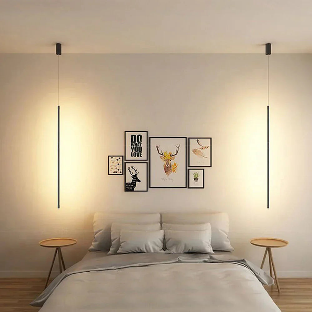 Suspension LED Longue en Aluminium Minimaliste – Fusion Parfaite de Style et d'Élégance Moderne