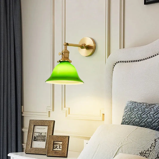 Applique Murale Vintage Verte Exquise – Design Intemporel avec Bras Flexible