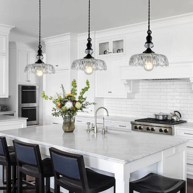Mini retro chic wall sconce - Elegant glass and metal accent for your kitchen islands