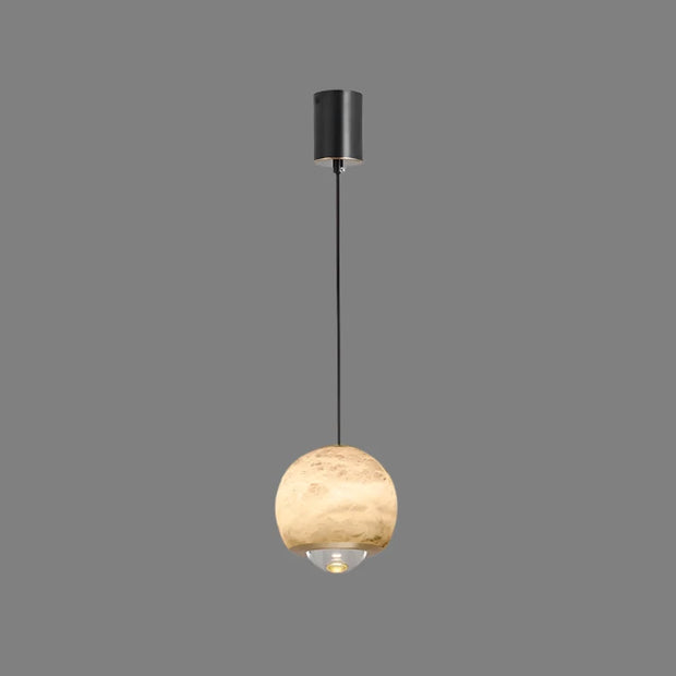 Nordic Elegance alabaster pendant light with luxurious marble base