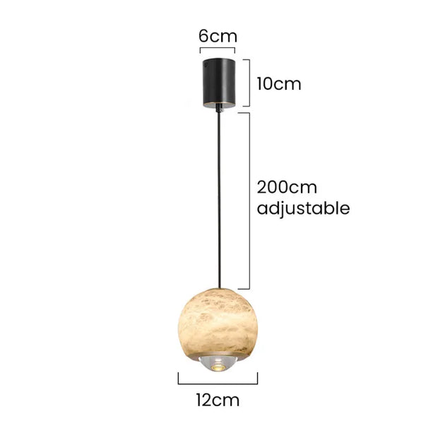Nordic Elegance alabaster pendant light with luxurious marble base