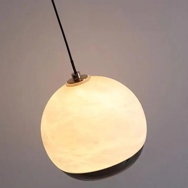 Nordic Elegance alabaster pendant light with luxurious marble base