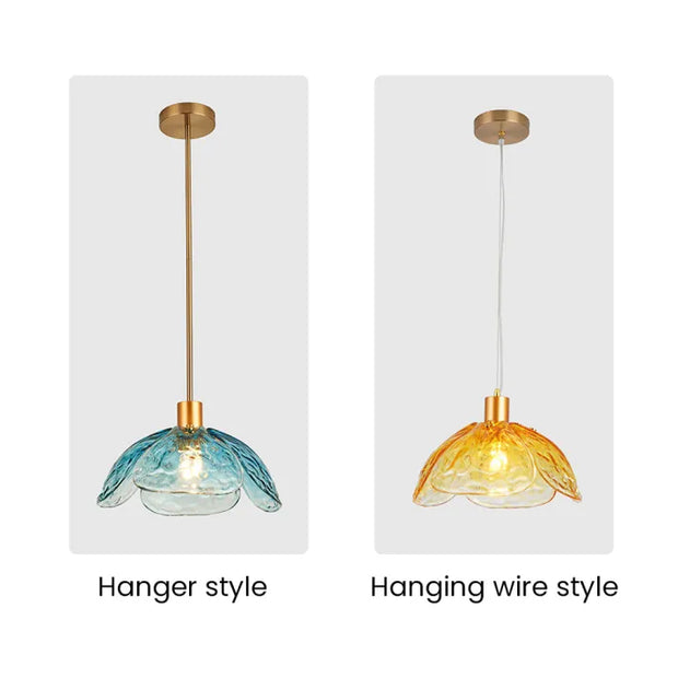 Charming Floral Suspension – Elegant Glass Lighting for Your Bedroom and Living Room
