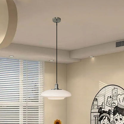 Suspension en verre blanc épuré – Style contemporain minimaliste avec douille E27
