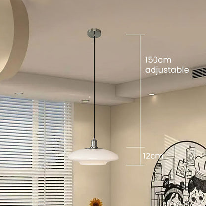 Suspension en verre blanc épuré – Style contemporain minimaliste avec douille E27