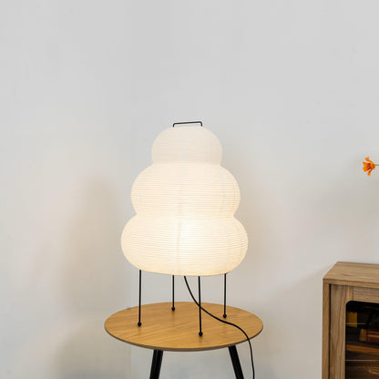 Lampe de table Akari exquise – Design en papier de mûrier et métal élégant