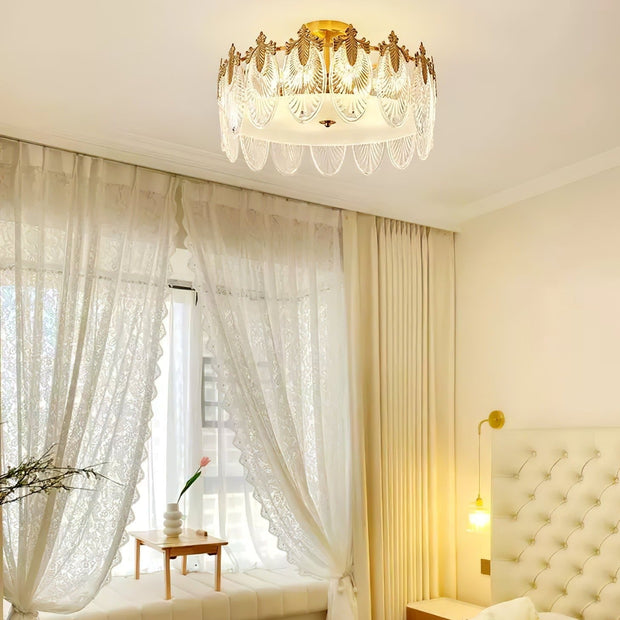 Superb round glass chandelier – Elegant pendant light with exquisite design