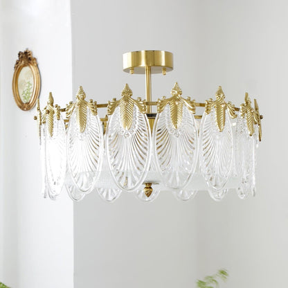Superb round glass chandelier – Elegant pendant light with exquisite design