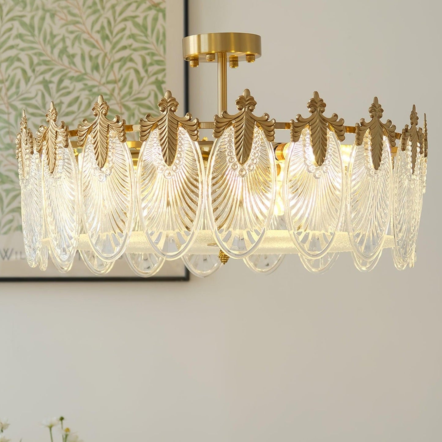 Superb round glass chandelier – Elegant pendant light with exquisite design