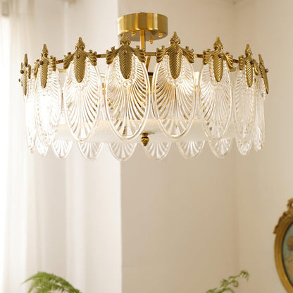 Superb round glass chandelier – Elegant pendant light with exquisite design