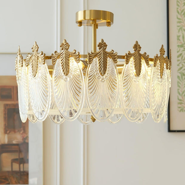 Superb round glass chandelier – Elegant pendant light with exquisite design
