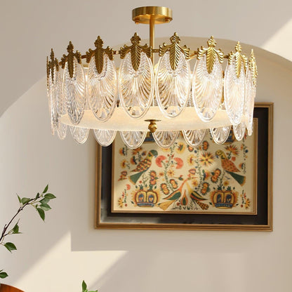 Superb round glass chandelier – Elegant pendant light with exquisite design