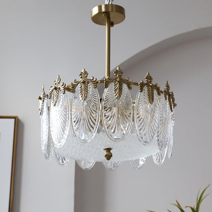 Superb round glass chandelier – Elegant pendant light with exquisite design