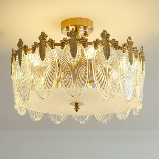 Superb round glass chandelier – Elegant pendant light with exquisite design