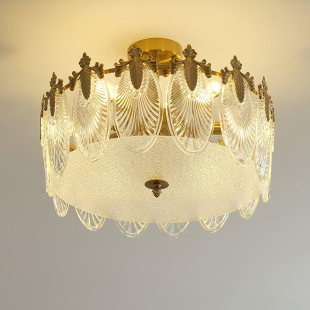 Superb round glass chandelier – Elegant pendant light with exquisite design