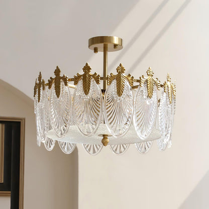 Superb round glass chandelier – Elegant pendant light with exquisite design