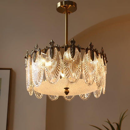 Superb round glass chandelier – Elegant pendant light with exquisite design