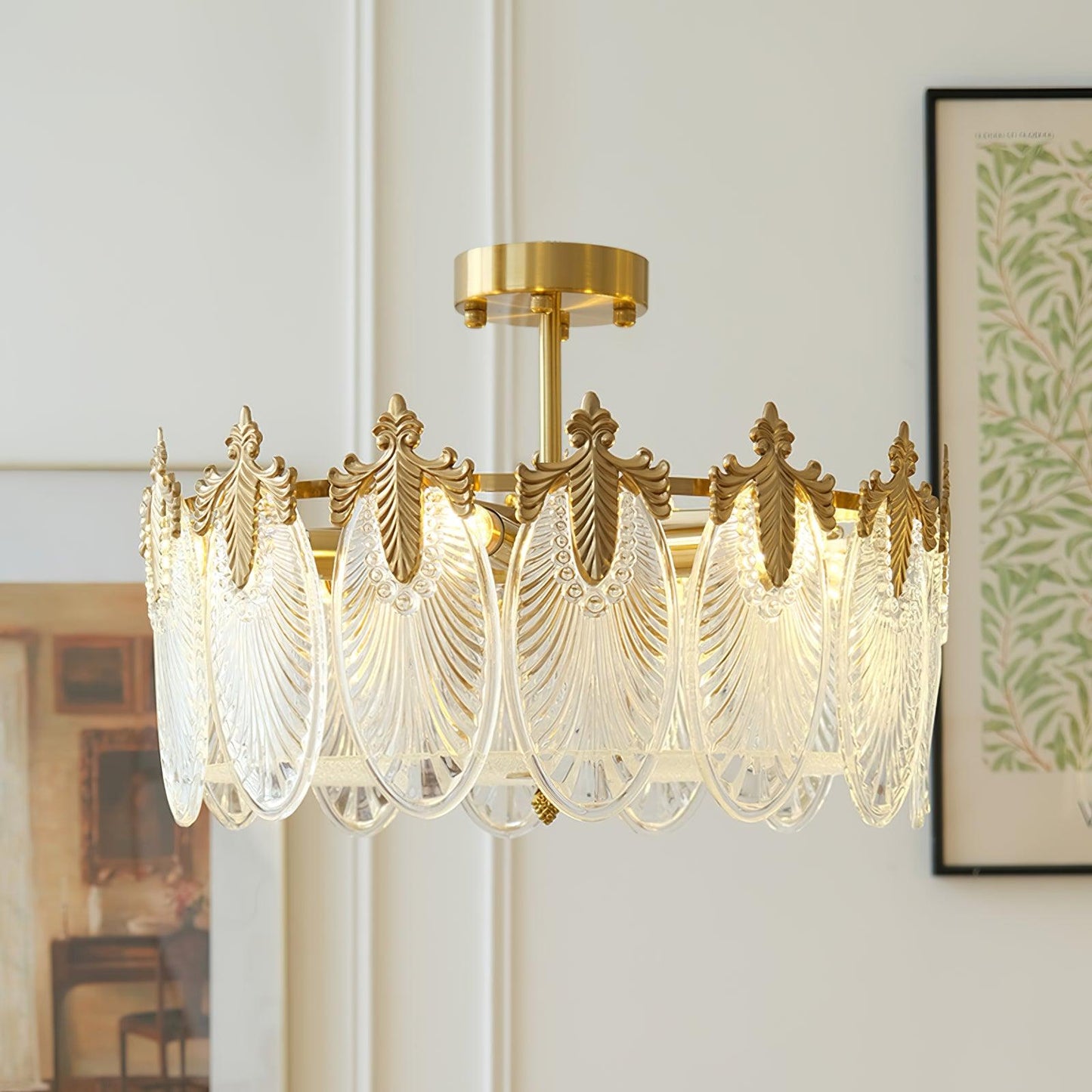 Superb round glass chandelier – Elegant pendant light with exquisite design