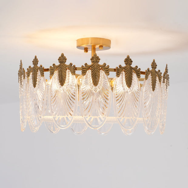 Superb round glass chandelier – Elegant pendant light with exquisite design