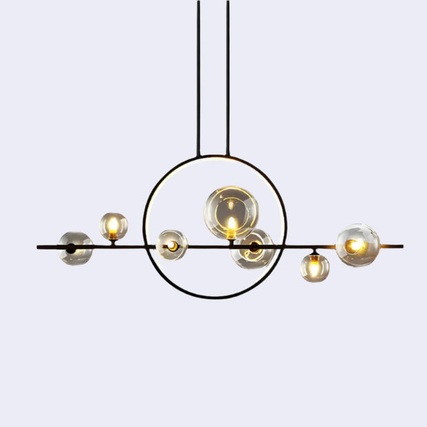 Elara LED Ring Pendant Light – A dazzling fusion of modern design and sculptural glass spheres