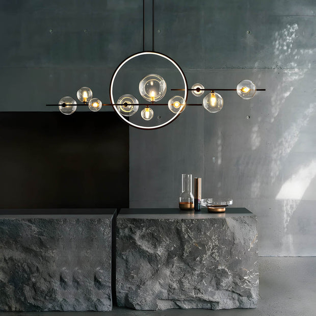 Elara LED Ring Pendant Light – A dazzling fusion of modern design and sculptural glass spheres