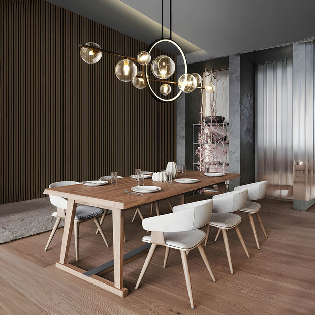 Elara LED Ring Pendant Light – A dazzling fusion of modern design and sculptural glass spheres