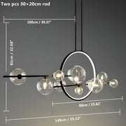Elara LED Ring Pendant Light – A dazzling fusion of modern design and sculptural glass spheres