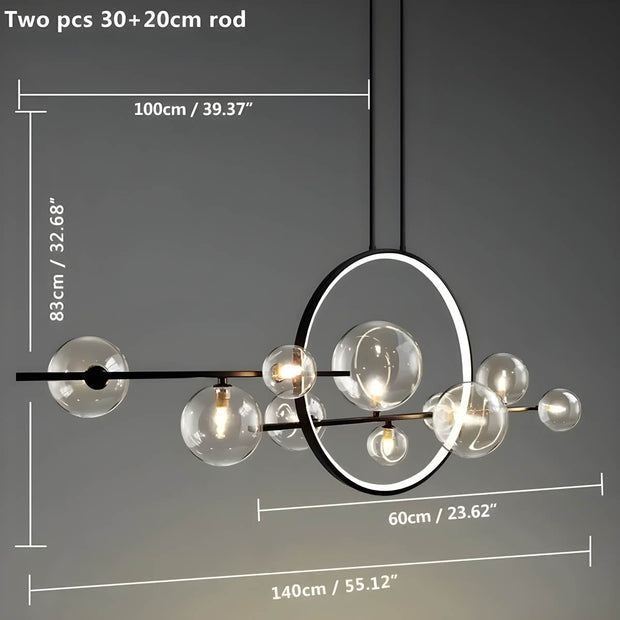 Elara LED Ring Pendant Light – A dazzling fusion of modern design and sculptural glass spheres