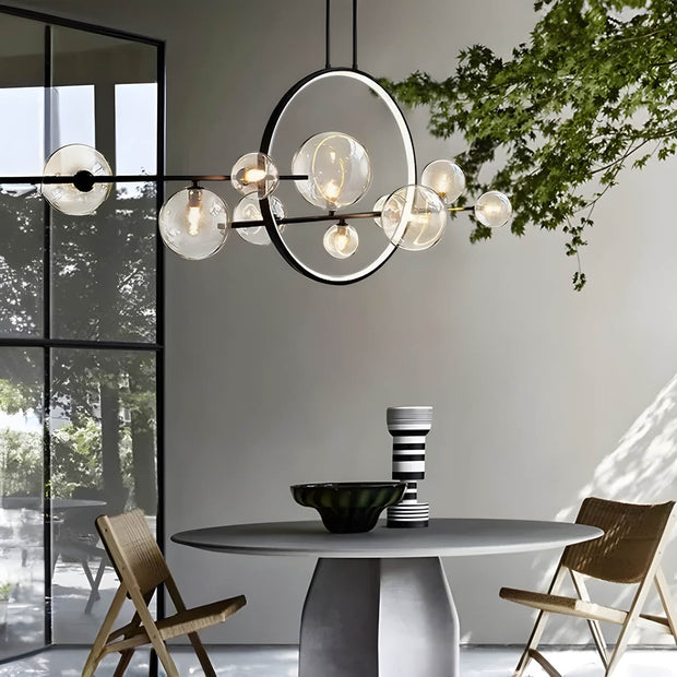 Elara LED Ring Pendant Light – A dazzling fusion of modern design and sculptural glass spheres