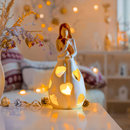 Lampe de table Romance Éternelle – Éclairage en résine beige élégant pour une ambiance cocooning