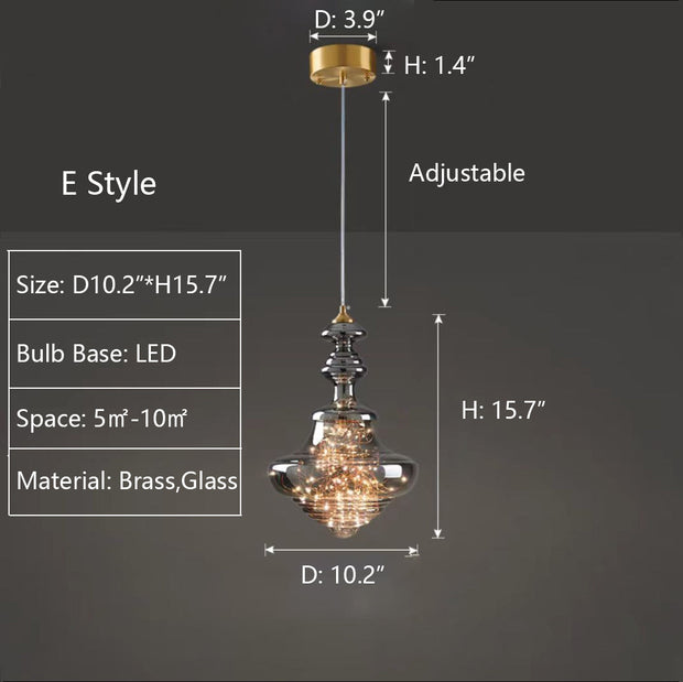 Elegant glass and brass pendant – Stylish lighting for your living room and kitchen