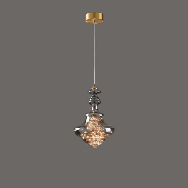 Elegant glass and brass pendant – Stylish lighting for your living room and kitchen