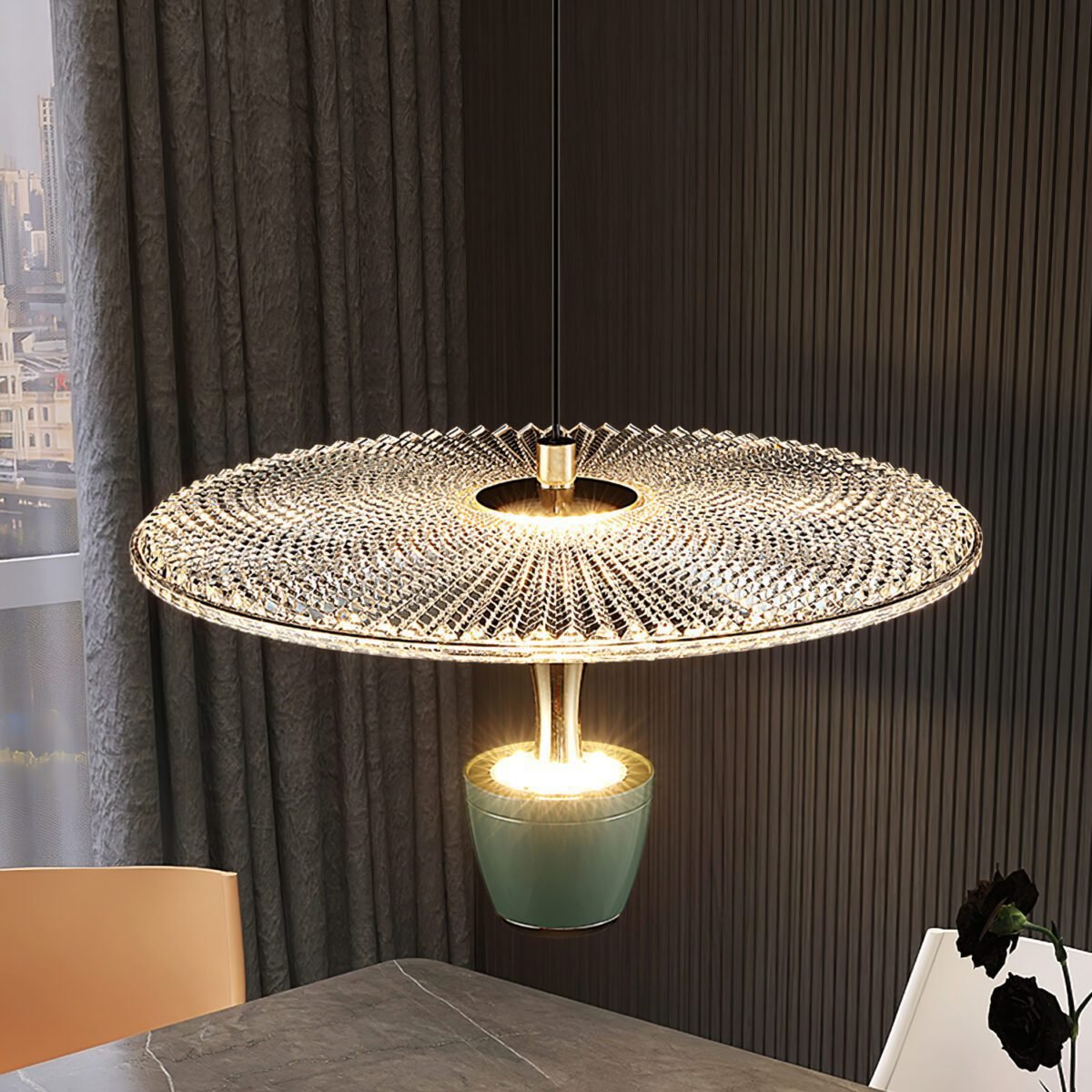 Lustre Circulaire LED Élégant – Éclairage Chic et Contemporain pour Votre Salon et Votre Cuisine