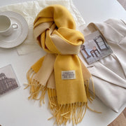 Reversible Scarf in Soft Faux Cashmere with Elegant Fringes for Women and Men – Ideal Unisex Accessory for Winter