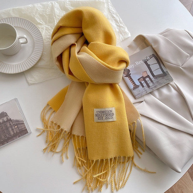 Reversible Scarf in Soft Faux Cashmere with Elegant Fringes for Women and Men – Ideal Unisex Accessory for Winter