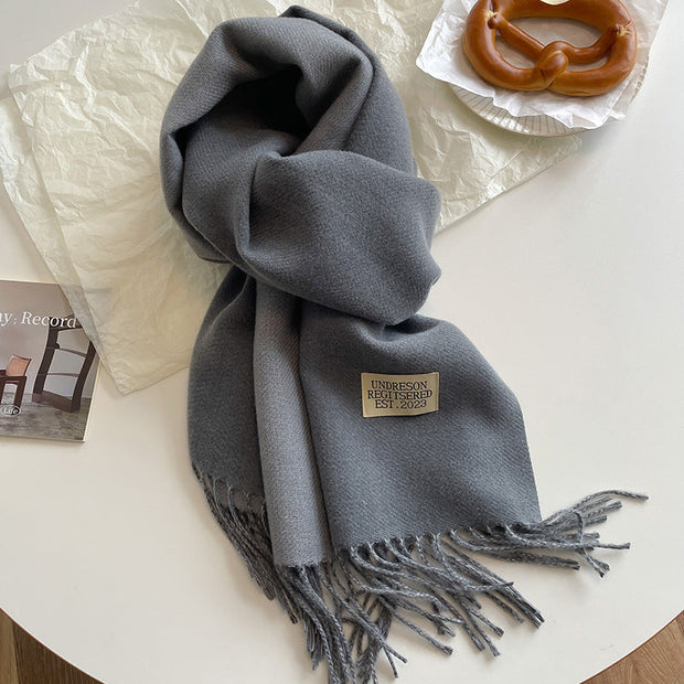 Reversible Scarf in Soft Faux Cashmere with Elegant Fringes for Women and Men – Ideal Unisex Accessory for Winter