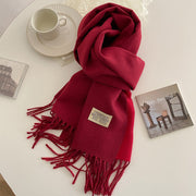 Reversible Scarf in Soft Faux Cashmere with Elegant Fringes for Women and Men – Ideal Unisex Accessory for Winter
