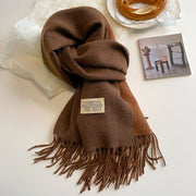 Reversible Scarf in Soft Faux Cashmere with Elegant Fringes for Women and Men – Ideal Unisex Accessory for Winter