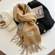 Reversible Scarf in Soft Faux Cashmere with Elegant Fringes for Women and Men – Ideal Unisex Accessory for Winter