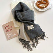 Reversible Scarf in Soft Faux Cashmere with Elegant Fringes for Women and Men – Ideal Unisex Accessory for Winter